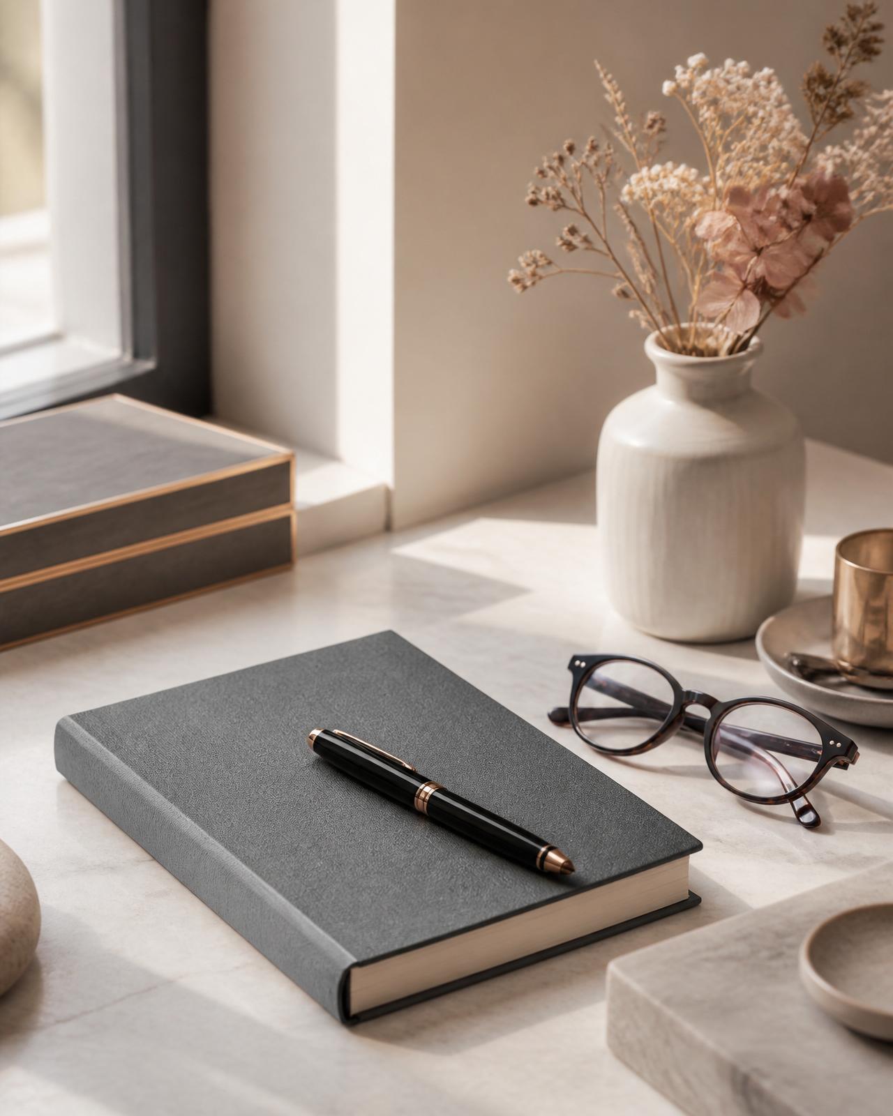 Elegant consultancy desk scene